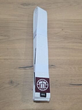 Tatami M4 Jiu-Jitsu White Belt with Red Logo Patch